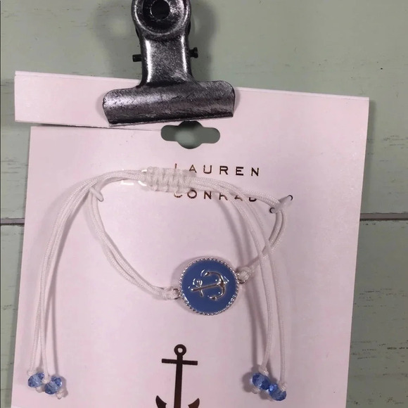 🆕 LC Lauren Conrad Blue & White Anchor Bracelet - Picture 5 of 5
